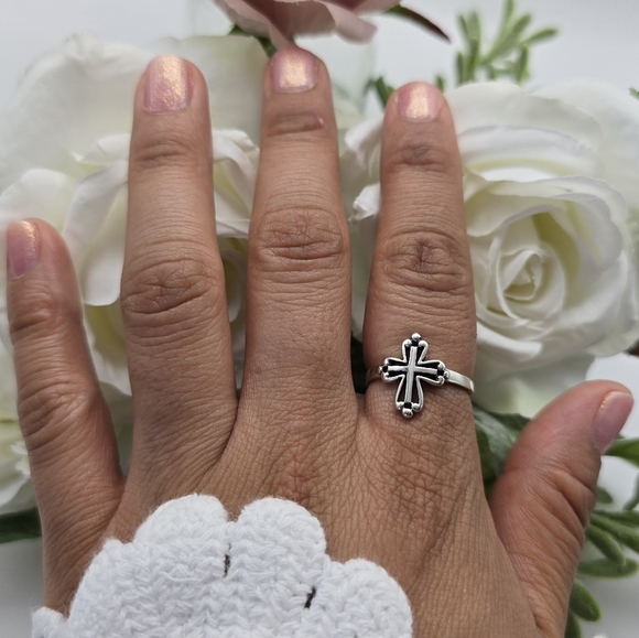 COPTIC CROSS STERLING SILVER RING - Picture 2 of 6